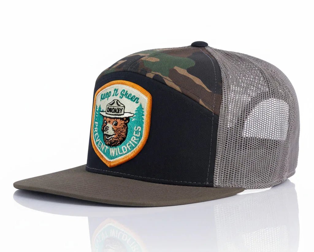 Smokey Bear® Black Camo Trucker Hat – Richardson 168 | Tailgate Hats