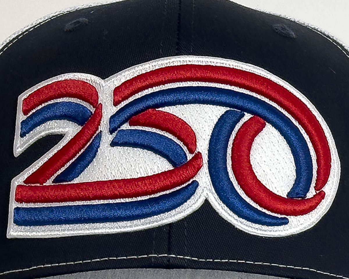 USA 250 6 - Panel Curved Snapback, Richardson 112 Blue - Tailgate Hats