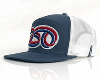 USA 250 7 - Panel Flat Snapback, Richardson 168 Navy - Tailgate Hats