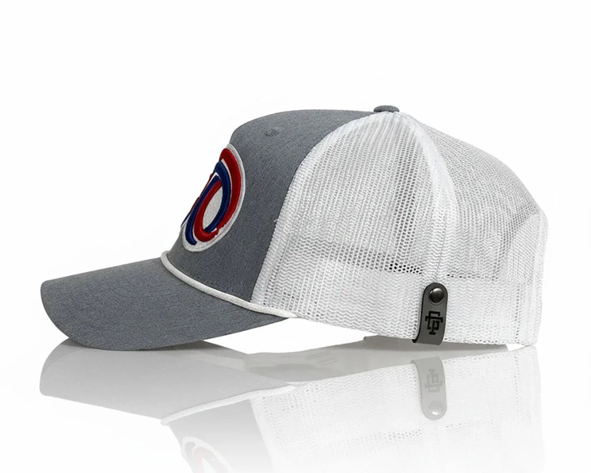 USA 250 5 - Panel Curved Rope Hat, Richardson 112 Grey - Tailgate Hats