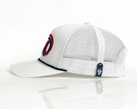 USA 250 5 - Panel Curved Rope Hat, Richardson 112 White - Tailgate Hats