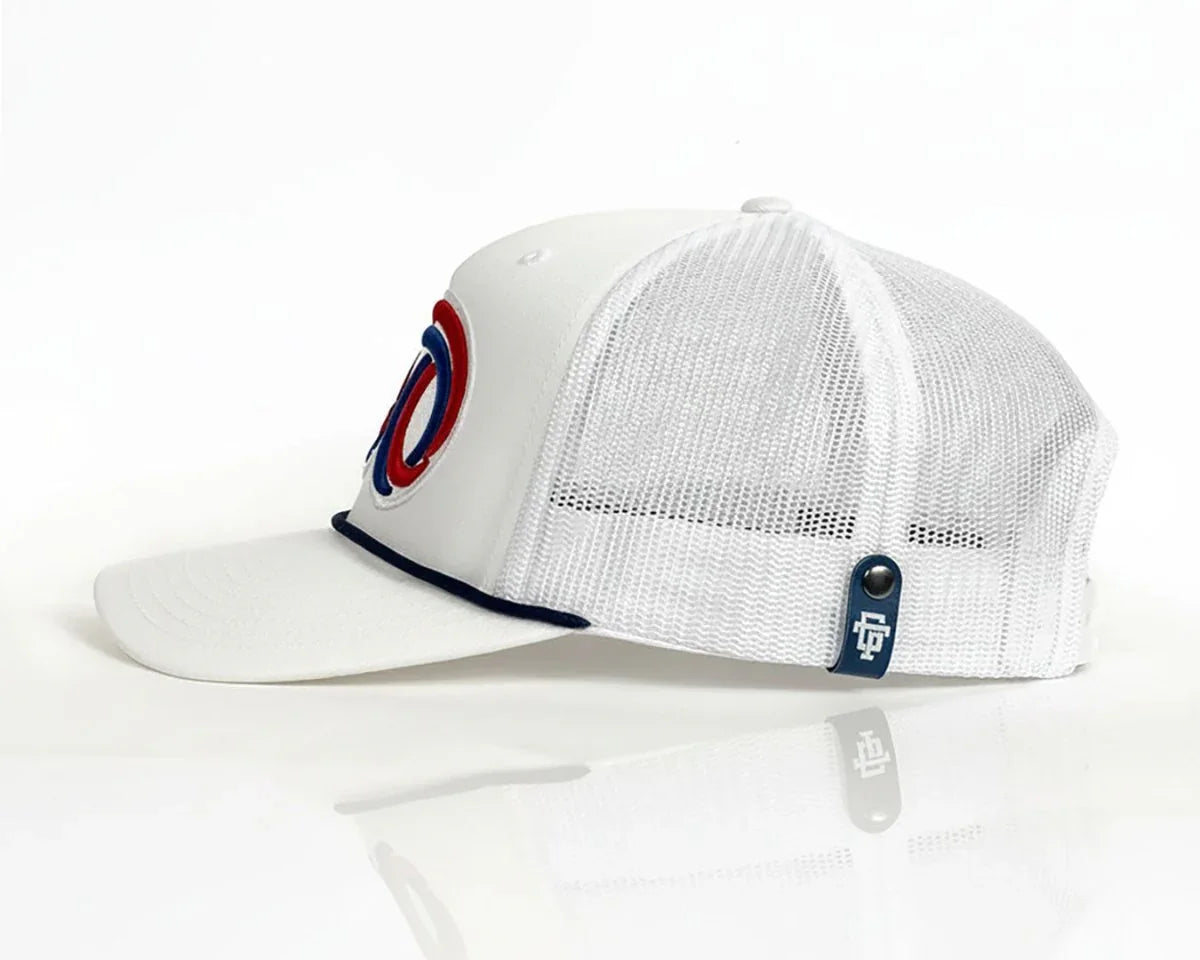 USA 250 5 - Panel Curved Rope Hat, Richardson 112 White - Tailgate Hats