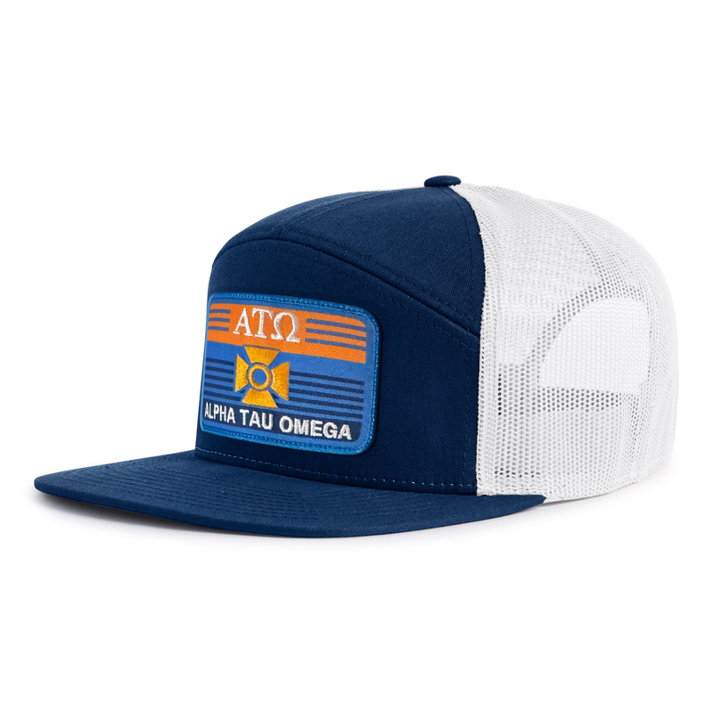 ALPHA TAU OMEGA 7-Panel Flat Frat Hat