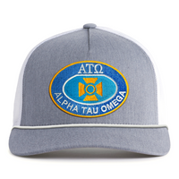 ATO 5-Panel Rope Hat Grey and White front - Tailgate Hats