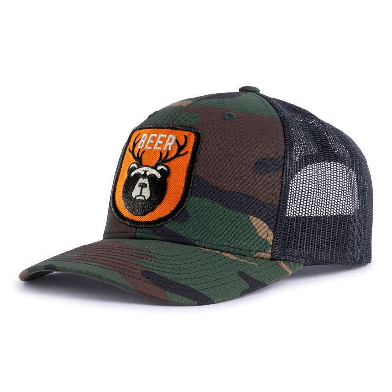 BEAR DEER 6-Panel Curved Camo Hat