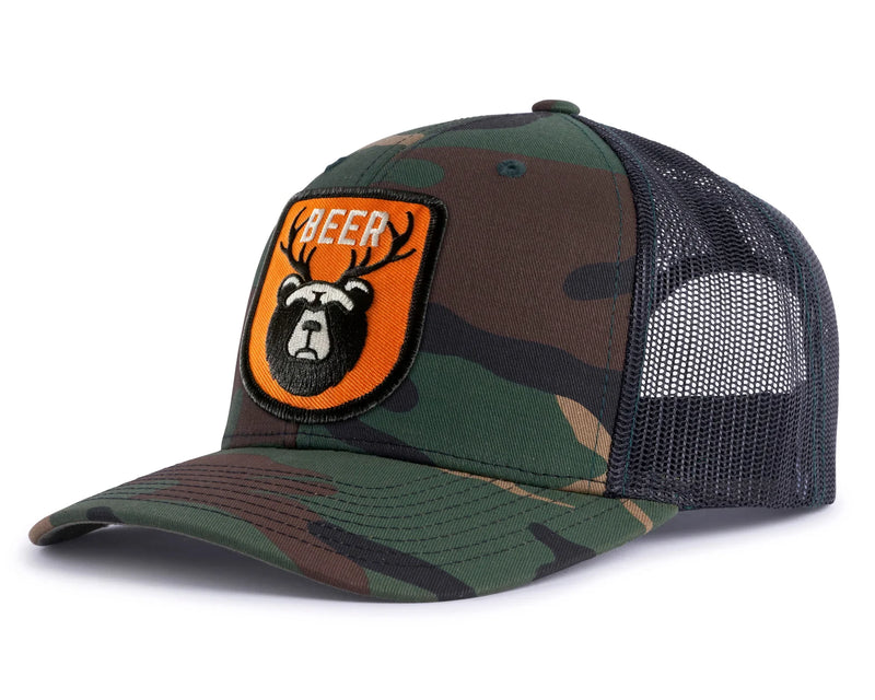 BEAR DEER 6-Panel Camo Hat Brown