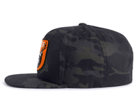 BEAR DEER 6-Panel Flat Camo Hat Brown