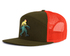 BIG FOOT WALKING 7-Panel Flat Snapback, Richardson 168 Green