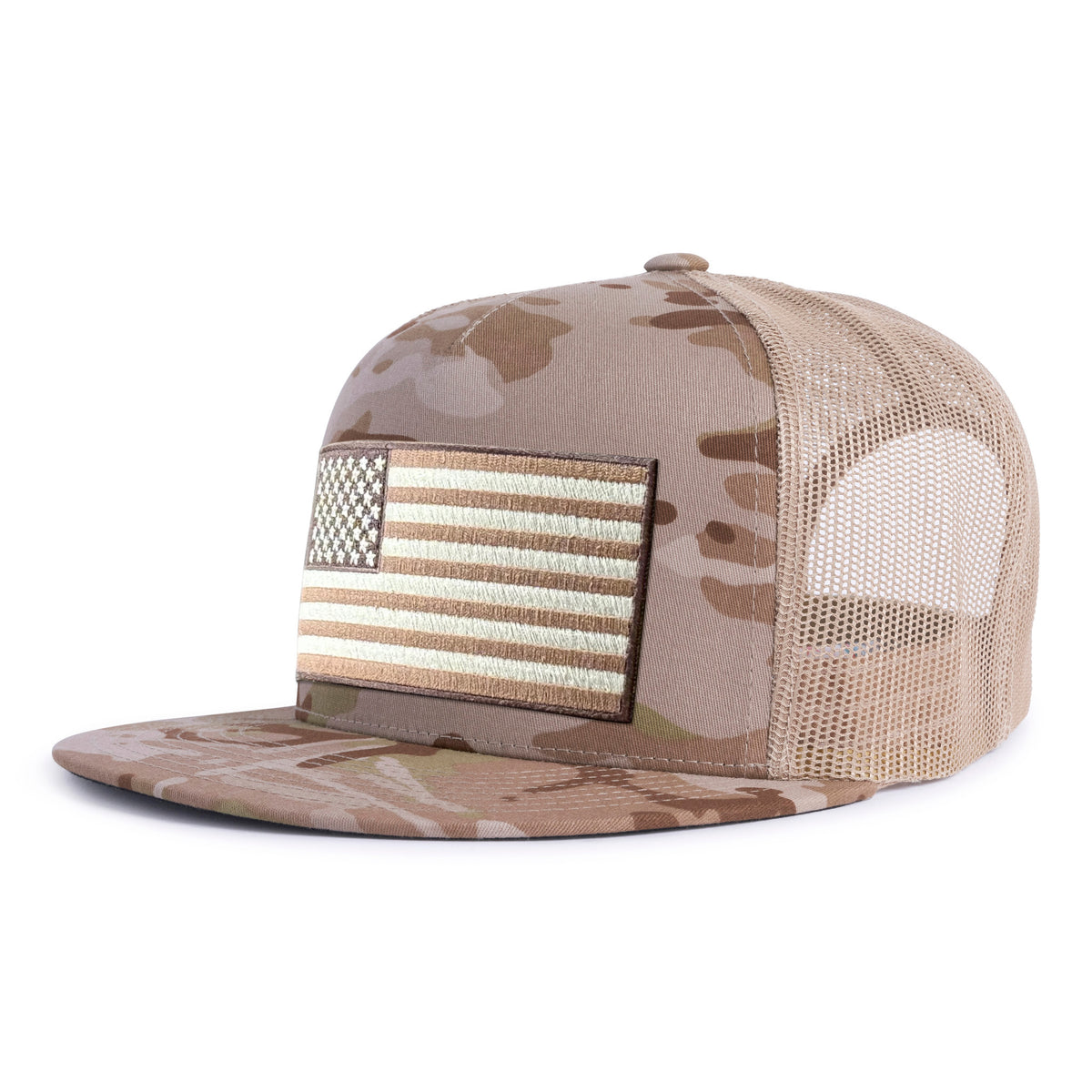 BIG USA FLAG 5-Panel Flat Arid Camo - Tailgate Hats