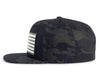 USA BIG FLAG 6-Panel Flat Camo Hat Black