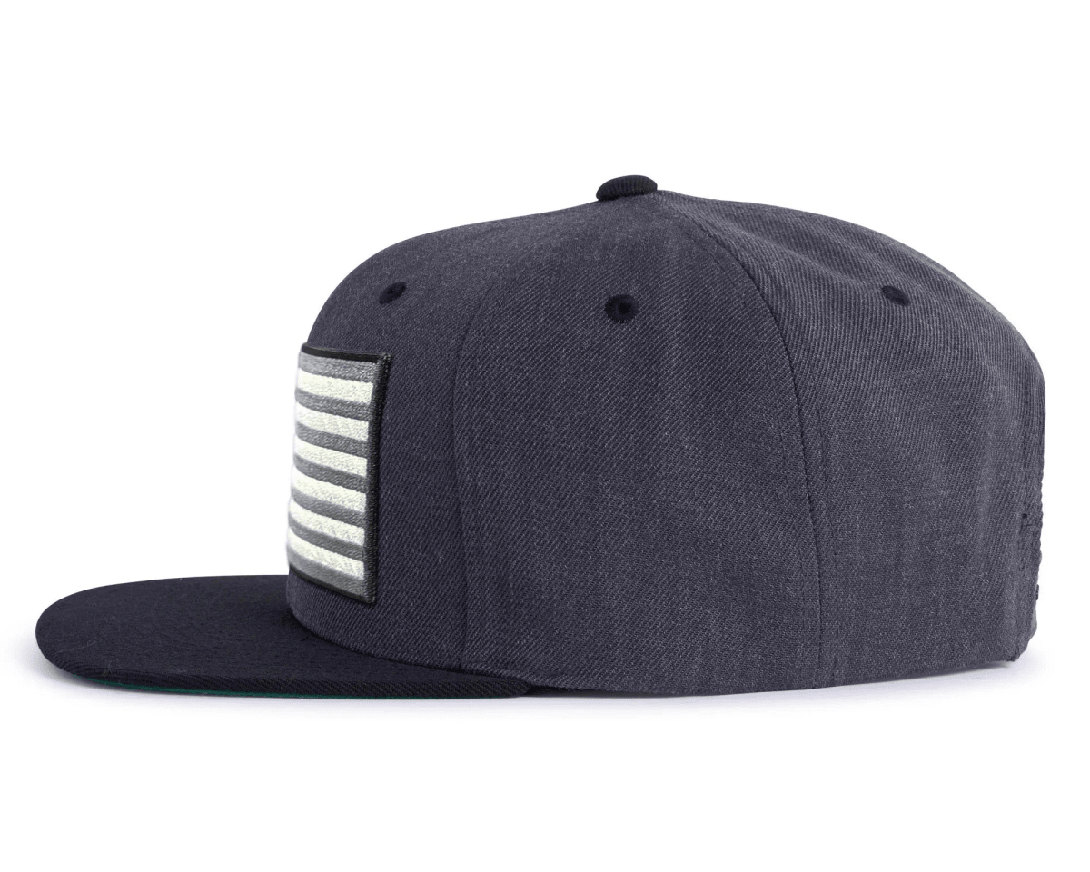 USA BIG FLAG 6 - Panel Flat Snapback Grey - Tailgate Hats