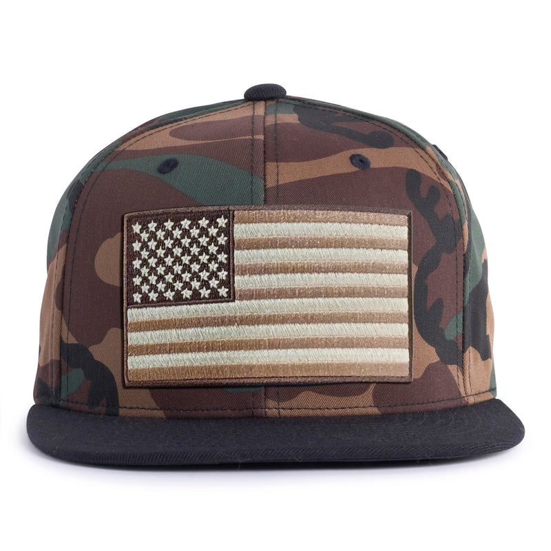 BIG USA FLAG 6-Panel Flat Camo/Black - Tailgate Hats