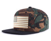 USA BIG FLAG 6-Panel Flat Camo Hat Green