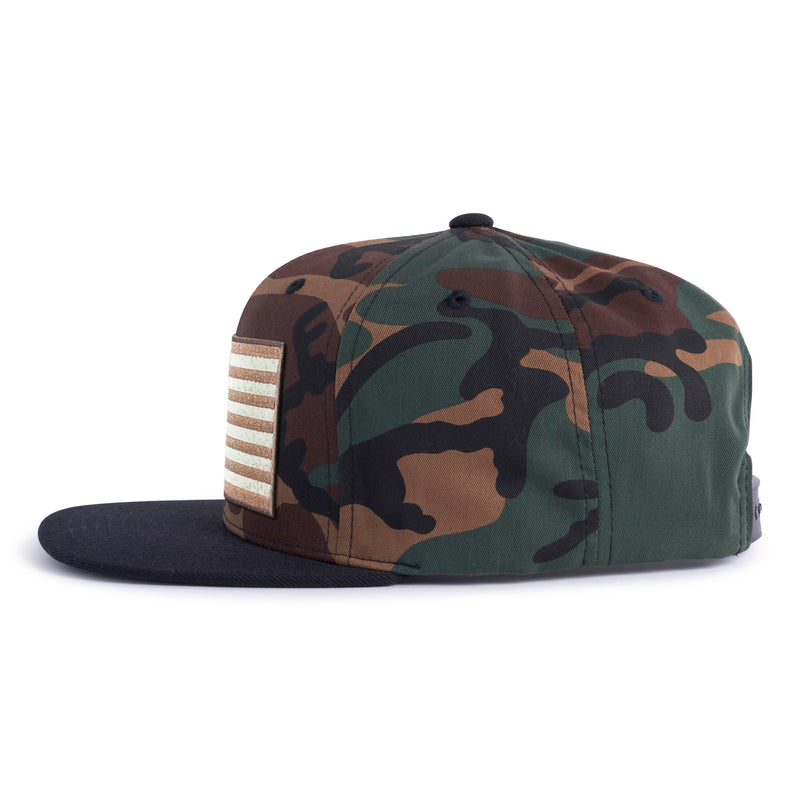 BIG USA FLAG 6-Panel Flat Camo/Black - Tailgate Hats