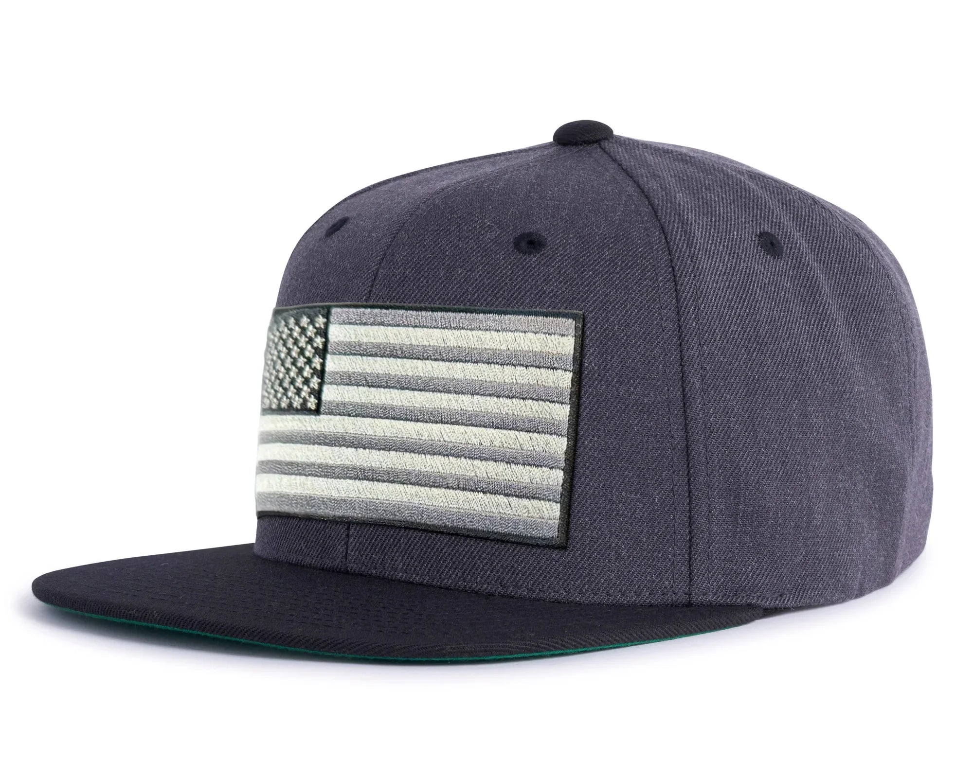 USA BIG FLAG 6-Panel Flat Snapback Grey