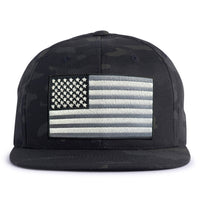 BIG USA FLAG 6-Panel Flat Black Camo - Tailgate Hats