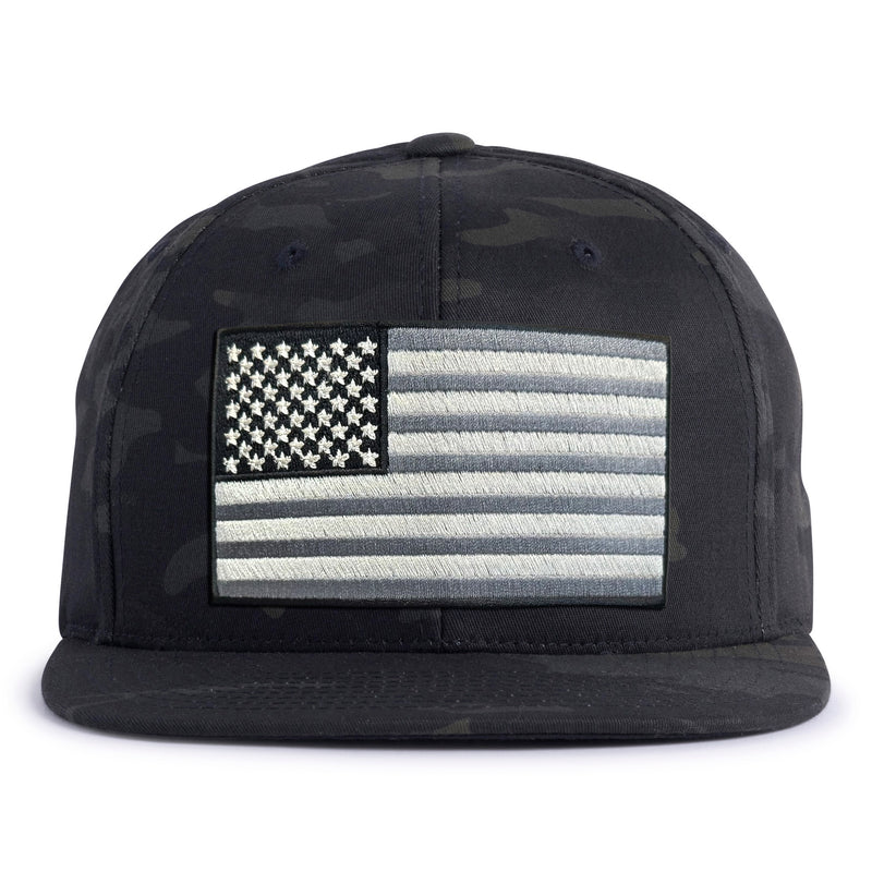 BIG USA FLAG 6-Panel Flat Black Camo - Tailgate Hats