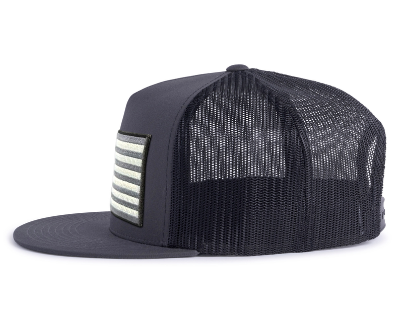 USA BIG FLAG 5-Panel Flat Snapback Grey
