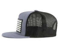 USA BIG FLAG 5-Panel Flat Snapback Grey Black