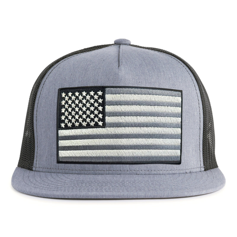 BIG USA FLAG 5-Panel Flat Grey/Black - Tailgate Hats