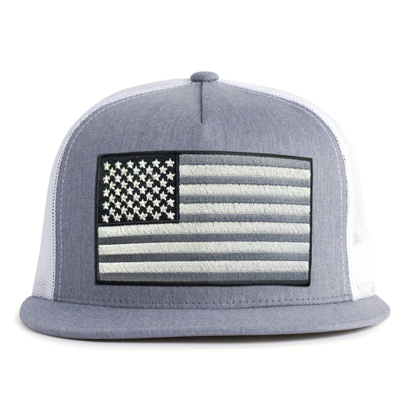 BIG USA FLAG 5-Panel Flat Grey/White - Tailgate Hats