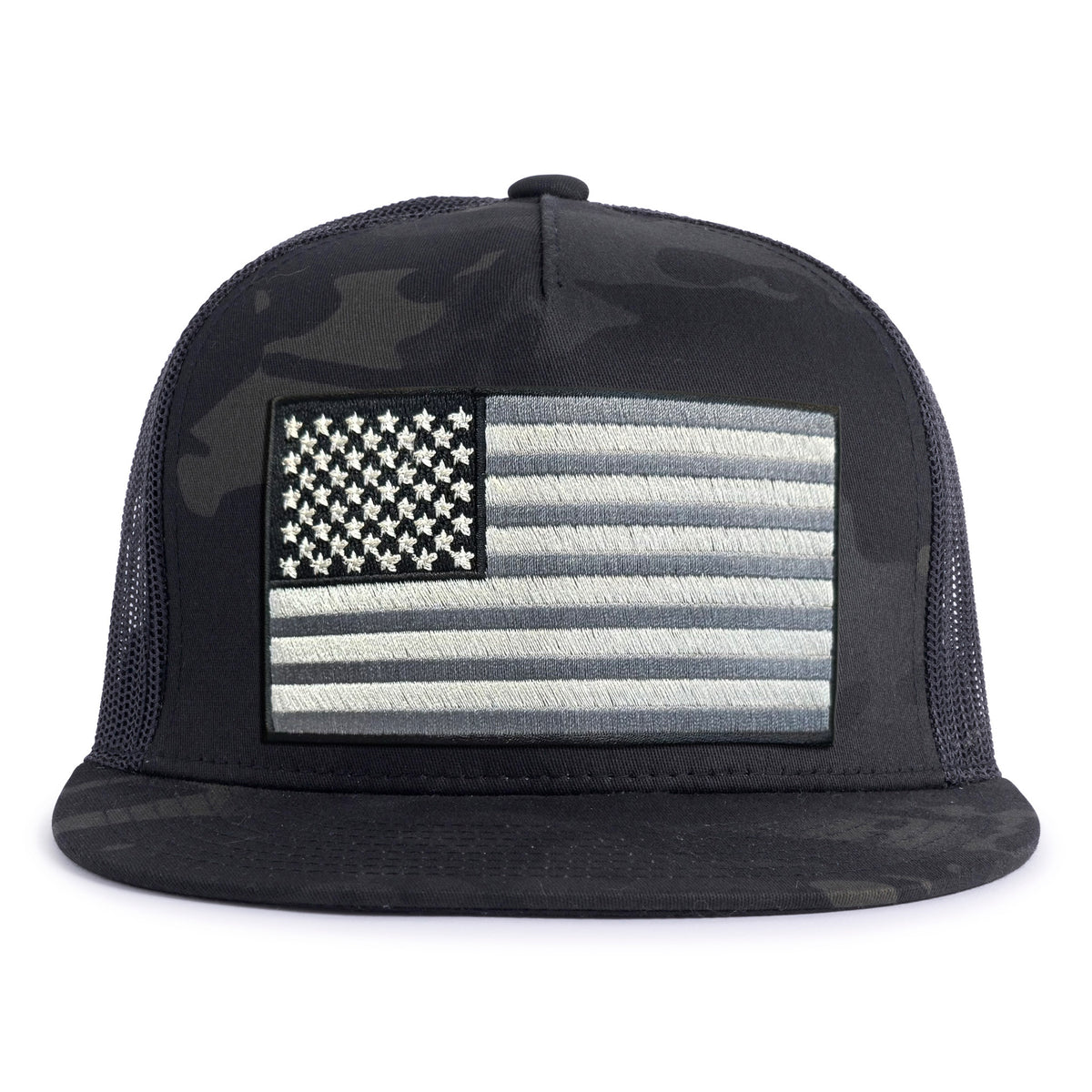 BIG USA FLAG 5-Panel Flat Black Camo - Tailgate Hats