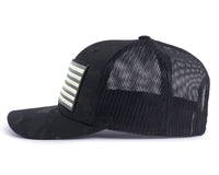 USA BIG FLAG 6-Panel Curved Camo Hat Black