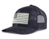 USA BIG FLAG 6-Panel Curved Veil Camo Hat Black