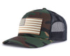 USA BIG FLAG 6-Panel Curved Camo Hat Green