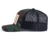 USA BIG FLAG 6-Panel Curved Camo Hat Green