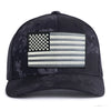 BIG USA FLAG 6-Panel Curved Poseidon Camo - Tailgate Hats