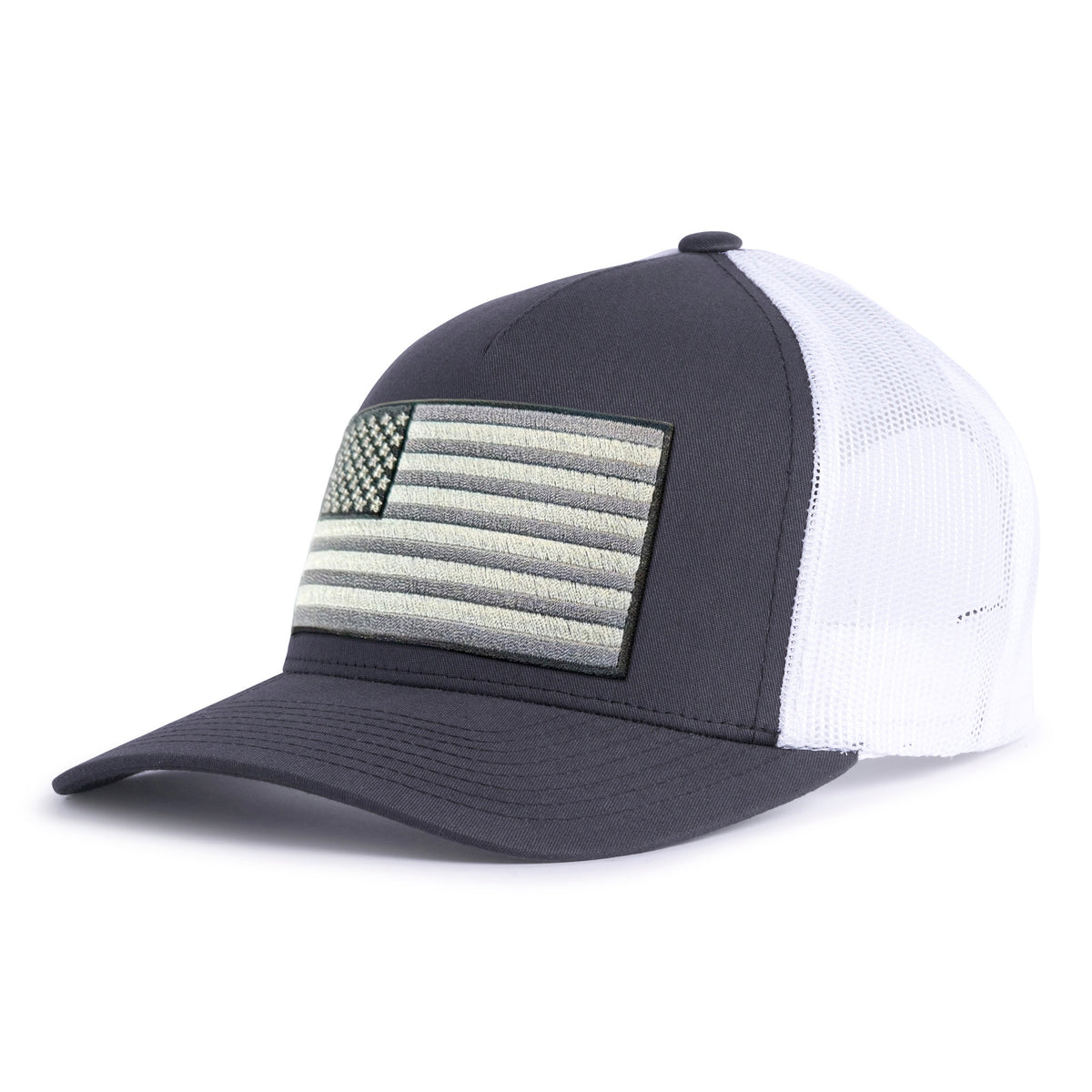 BIG USA FLAG 5-Panel Curved Charcoal/White - Tailgate Hats