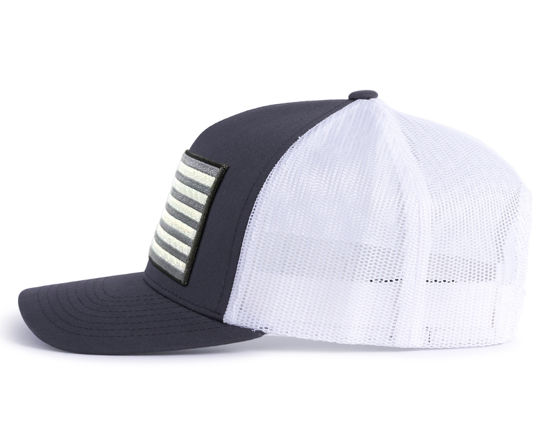 USA BIG FLAG 5-Panel Curved Snapback Charcoal White
