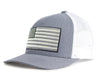 USA BIG FLAG 5-Panel Curved Snapback Grey White