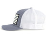 USA BIG FLAG 5-Panel Curved Snapback Grey White