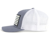 USA BIG FLAG 5-Panel Curved Snapback Grey White