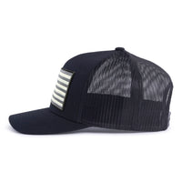 BIG USA FLAG 5-Panel Curved Black - Tailgate Hats