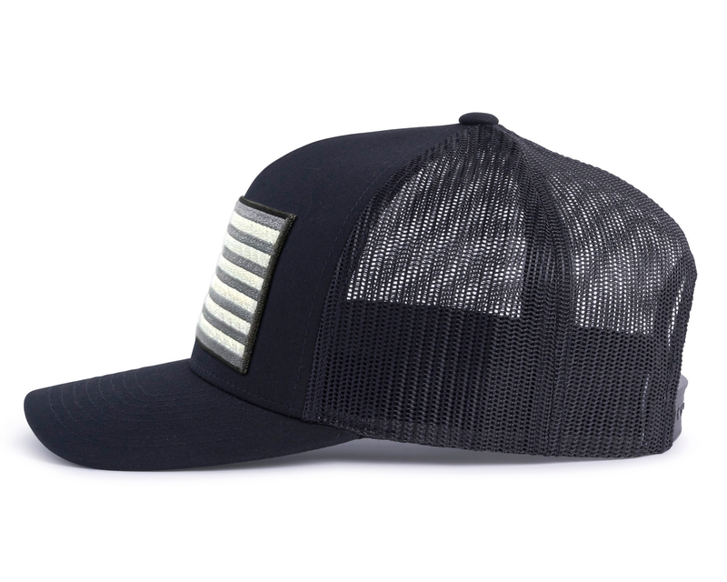 USA BIG FLAG 5-Panel Curved Snapback Black