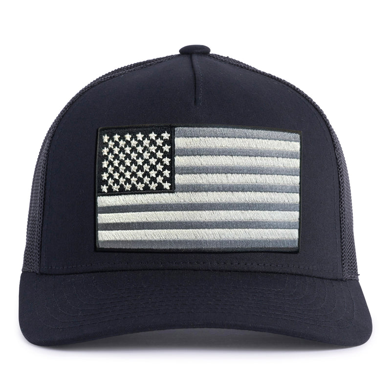 BIG USA FLAG 5-Panel Curved Black - Tailgate Hats