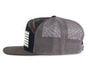 USA BIG FLAG 7-Panel Flat Camo Hat, Richardson 168 Black