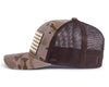 USA BIG FLAG 6-Panel Curved Camo Hat Brown