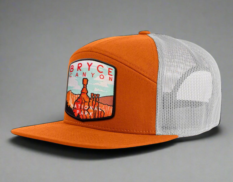 BRYCE CANYON 7-Panel Flat Snapback, Richardson 168 Orange