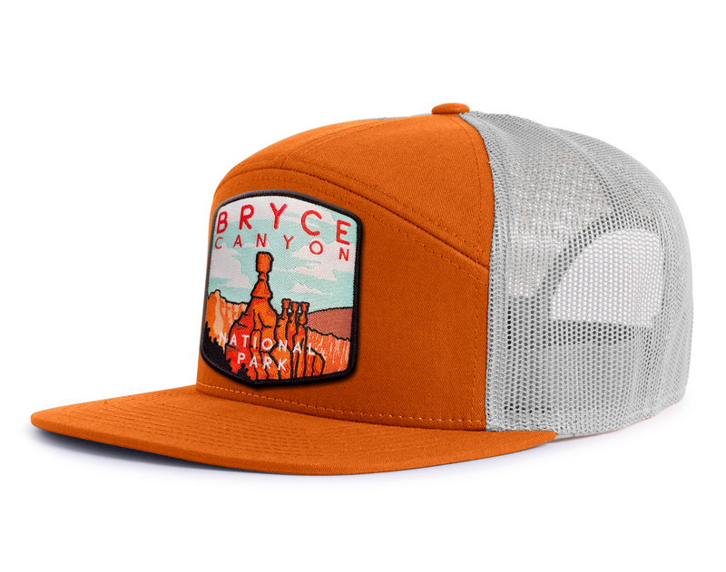 BRYCE CANYON 7-Panel Flat Snapback, Richardson 168 Orange