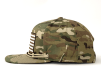 USA FLAG 6-Panel Flat Camo Stampede Hat Beige