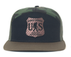 BIGFOOT 7-Panel Flat Bill Camo Snapback, Richardson 168 Black