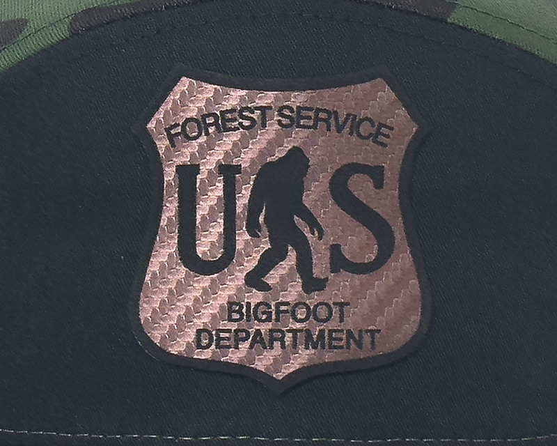 BIGFOOT 7-Panel Flat Bill Camo Snapback, Richardson 168 Black