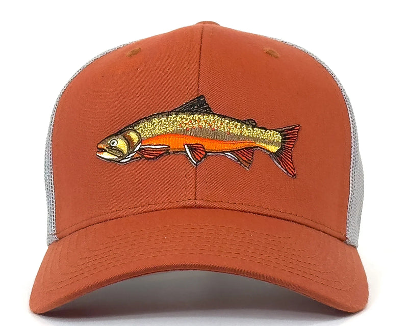 BROOK TROUT 6-Panel Curved Trucker, Richardson 112 Orange