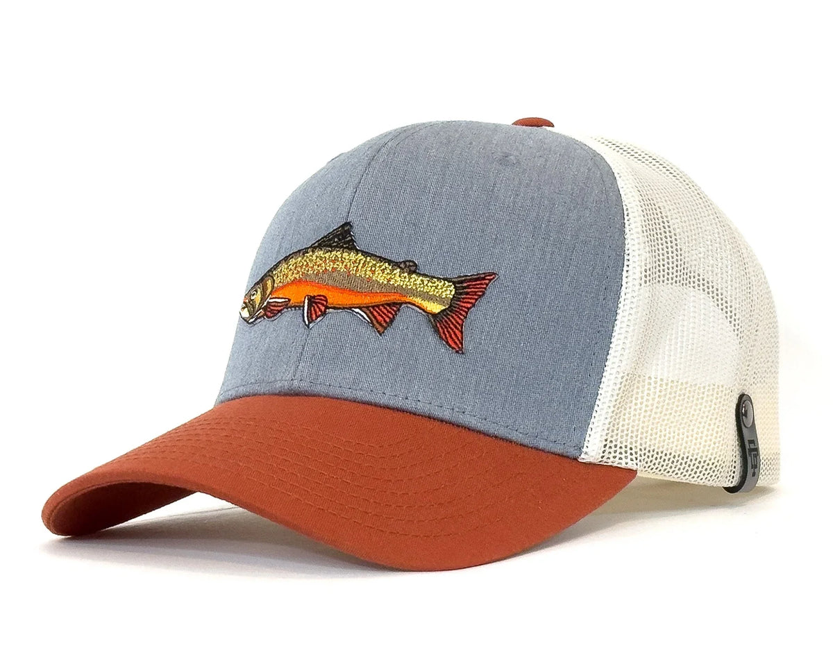 Cap with a fish design on a white background