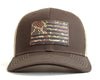 PVC Camo Flag 6-Panel Curved Cap, Richardson 112 Brown