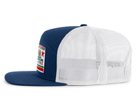 CALIFORNIA BEAR 7-Panel Flat Snapback, Richardson 168 Navy